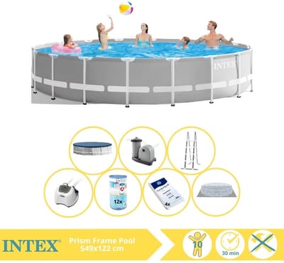Intex Prism Frame Zwembad - Opzetzwembad - 549x122 cm - Inclusief Filter, Zoutsysteem en Zout