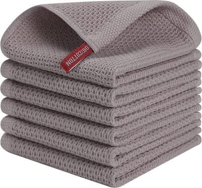 Theedoeken, keukenhanddoeken, 100% katoen, keukenhanddoeken, bruin, theedoeken, keuken, vaatdoek, poetsdoek, keukendoek, absorberend, huishoudelijk vaatdoeken, set van 6, 30 x 30 cm