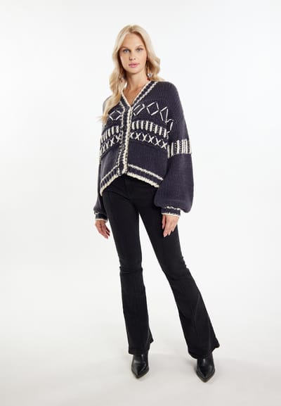 IZIA Vest Dames Antraciet crème