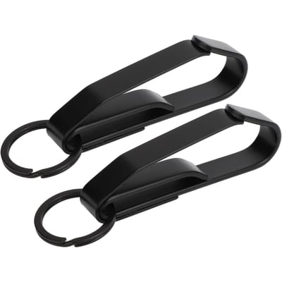Porte-clés de ceinture à dégagement rapide en acier inoxydable pour ceinture de service de police, clip de ceinture pour clés avec anneau porte-clés pour police, loi black