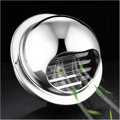 Ventilatieopening RVS - Luchtrooster Muur - Luchtstroom Reguleren - Ingebouwd Vliegnet - 300mm - Zilver
