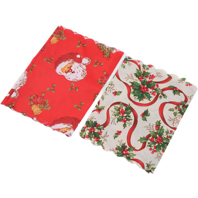 2 stuks Kerst Tafelkleed 2 Stijlen Exquise Printpatronen Schoonmaakbaar Huisdecoratie voor red