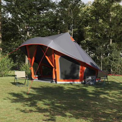 vidaXL - Tipi - Tent - met - dak - Grijs - en - Oranje - 508 - x - 470 - x - 300 - cm - taft