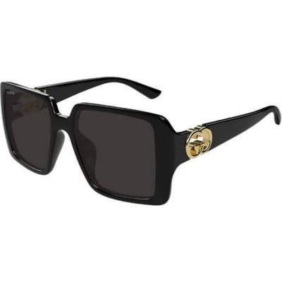 Lunettes de soleil carrées avec logo Gucci Lunettes de soleil unisexes Noir GG1692SA001 Dust Bag+Eyeglass Case (Random Color),F black