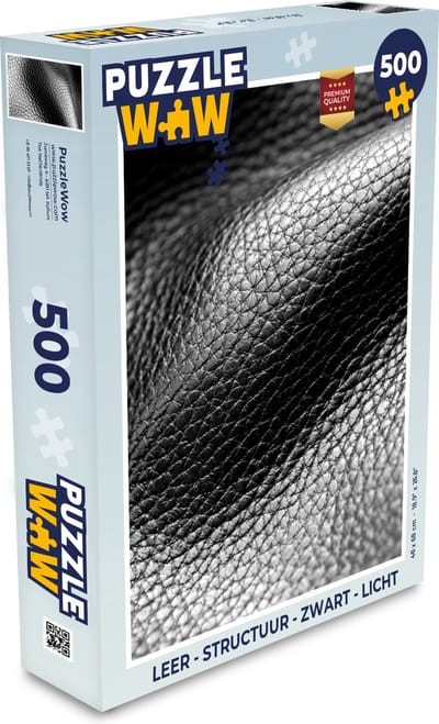 Puzzel Leer - Structuur - Zwart - Licht - Legpuzzel - Puzzel 500 stukjes
