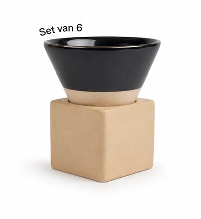 Proefer Design Espressokopjes Zwart Set van 6 - Handgemaakt Keramiek 120ml - Koffiekopjes met Vierkante Basis - Minimalistische Espresso Cappuccino Kopjes - Woonaccessoire Cadeau