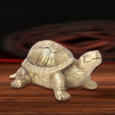 Handgemaakte bronzen schildpadstandbeeld van puur koper - Duurzaam Feng Shui ornament voor vrede en harmonie in huis
