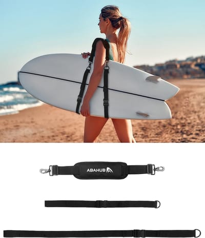 Draagriem Watersport - Draagband Clips - Eenvoudig Vervoer - Verstelbare Lengte - 120 cm - Zwart