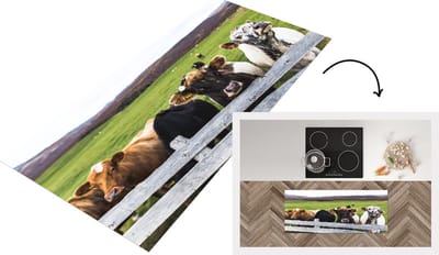 Keukenloper - Loper keuken - Dieren - Koe - Hek - 120x50 cm - Keukenloper vinyl
