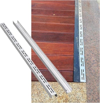 Afvoergoot Set - Sleufgoot Vloer - Terras Drainage - 304 Roestvrij Staal - 5 cm Breed - Zilverkleurig