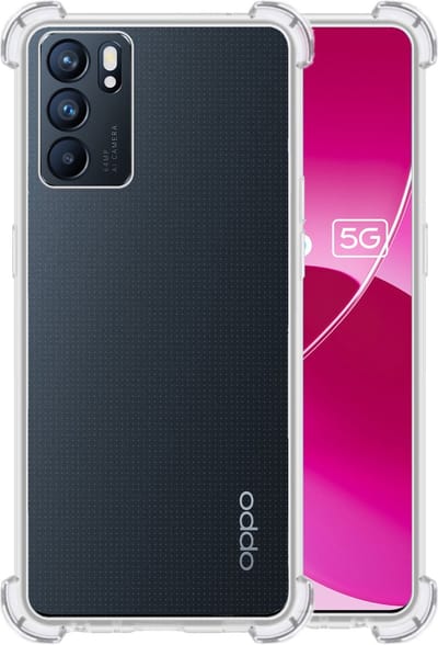 Hoesje - Geschikt voor OPPO Reno 6 - Sterk & Shockproof - Siliconen Case - Back Cover - Telefoon Hoes Shock Proof - Telefoonhoesjes - Transparant