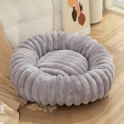 Topmast Donut - Geribbelde Pluche - Grijs - 50 cm