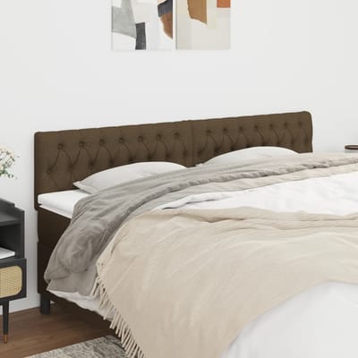 vidaXL - Hoofdborden - 200x7x78/88 - cm - stof - donkerbruin