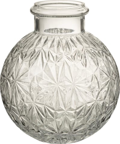 J-Line vaas Bol Geslepen - glas - transparant - small - Ø 18 cm
