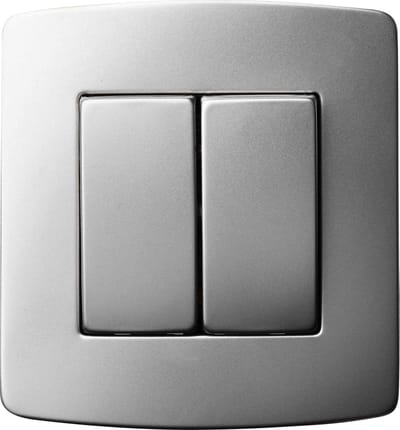 Dubbele schakelaar - Schema 5 - 10A - 230V  -Inox - Inbouw