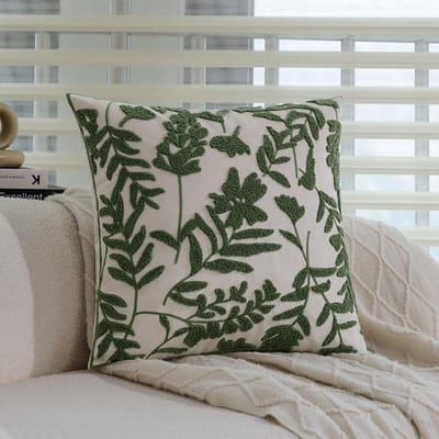 Groene Kussensloop Prachtig Borduurwerk Woondecoratie Kussensloop 45x45cm Zacht Hoge Kwaliteit Pluche Woonkamer Bank Kussensloop 45x45cm black