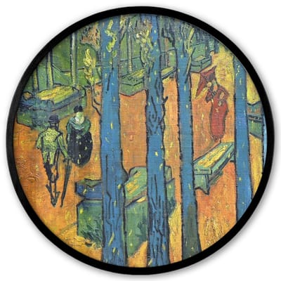 Poster in lijst Rond - Fotolijst 40x40 cm - Posters - Les Alyscamps - Vincent van Gogh - Ronde posterlijst zwart - Decoratie - Wanddecoratie woonkamer - Muurdecoratie slaapkamer