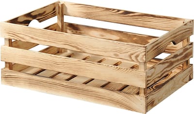 Kesper Fruitkisten opslagbox - old look - lichtbruin - hout - L58 x B39 x H24 cm - Decoratie huis en tuin - Kisten/kistjes