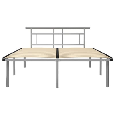 vidaXL - Bedframe - zonder - matras - metaal - grijs - 140x200 - cm