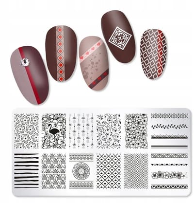 Born Pretty - Nagel Stamping Plaat - Kwiaty en Mandala - 12x6 cm