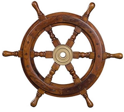 Decoratieve Houten Schip Helm - Nautisch Maritiem Accessoire voor Boten (S-XL)