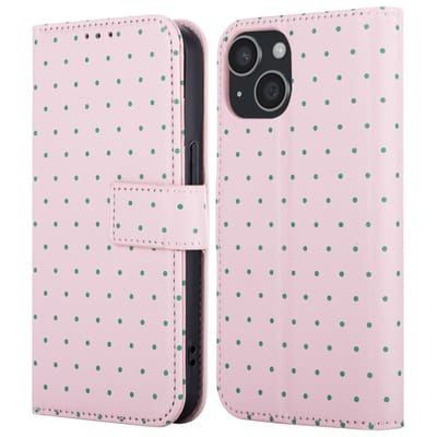 imoshion Hoesje - Geschikt voor Apple iPhone 15 - Design Bookcase smartphone - Happy Dots