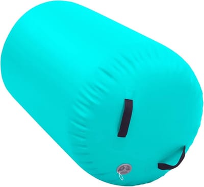 Opblaasbare Gymnastiekrol - Luchtcilinder Yoga - Gymnastiek Training - Inclusief Voetpomp - 100 x 60 cm - Groen