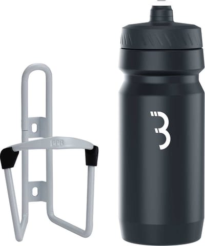 BBB Cycling FuelTank - Aluminium Bidonhouder met Bidon - 550ml - Wit / Zwart - Racefiets & Mountainbike - Drinkbushouder Fiets - BBC-03C