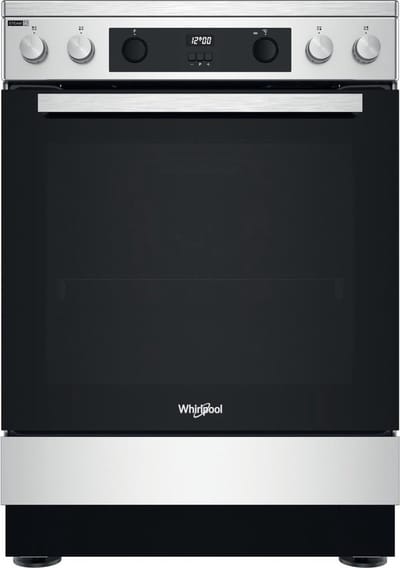 Whirlpool WS68V8CCXT, Vrijstaand fornuis, Roestvrijstaal, Draaiknop, Touch, Roestvrijstaal, Voorkant, 1 m