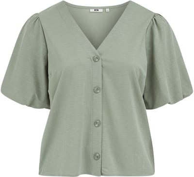 WE Fashion Dames jersey top met ballonmouwen - Curve