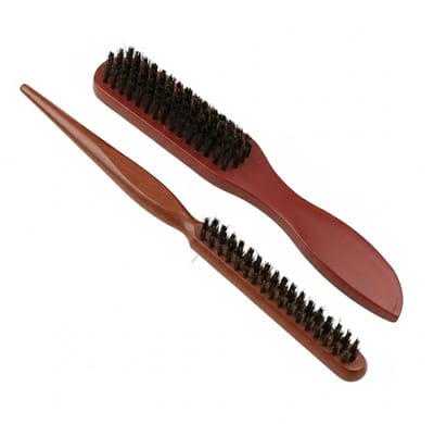 Bruinkleurige baard borstel set heren dames – 2 delige borstel set met smalle styling borstel en baard borstel – houten uitstraling – grooming en styling accessoires voor baard en haar