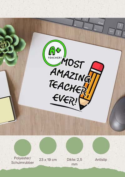 Akyol - docent cadeau - Muismat - Docent - meester en juffen cadeau - collega - onderwijs - verjaardagscadeau - verjaardag - cadeau - afscheidscadeau - geschenk - leuke cadeau - kado - gift - juffendag - meesterdag - 23 bij 19 cm