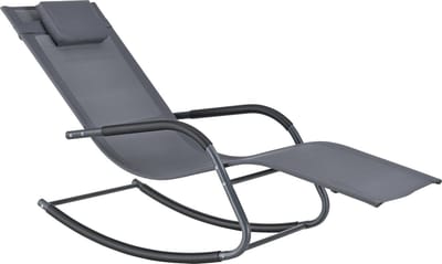 Ligstoel Caracena schommelstoel 147x63x89 cm donkergrijs