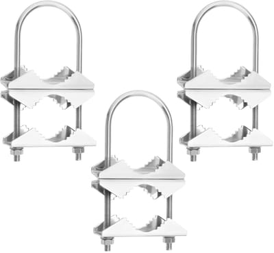 Dailygoods- Antenne Mast Klem U-bouten - Klemstang Uitschuifbaar - Klemset voor Kinderen - 3 Sets Klem Kit - Antiroest Coating - Geschikt voor Pijpdiameters 1/2" tot 1-5/8