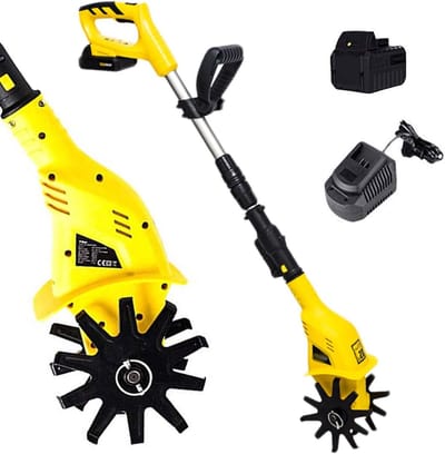 Elektrische Tuinfrees - Bodemwoeler Grondbewerker - Tuin Onderhouden - Lichtgewicht Draadloos - 17 cm Diep - Zwart