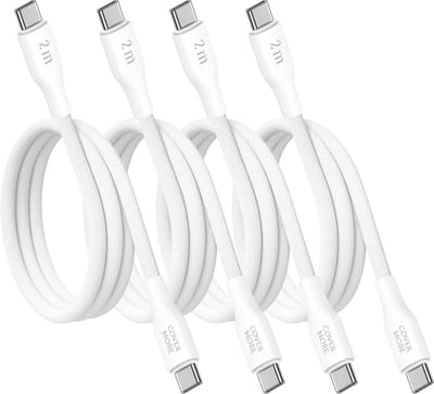 Usb C kabel geschikt voor Samsung - 2 meter - 4 stuks - Laadkabel - Oplaadkabel - Wit