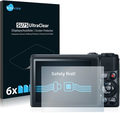 Savvies - Screenprotector voor Canon PowerShot S120 - Folie Beschermfolie transparant 6 Stuks