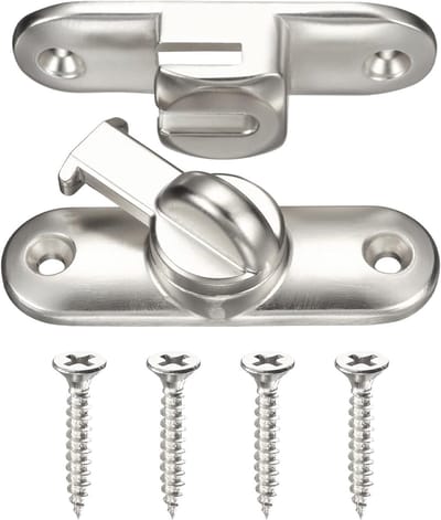 Flip Latch Deurslot voor Schuurdeur en Hek, 7,5 cm Zinklegering, 90/180 Graden Schuifslot met Schroeven, Ideaal voor Ramen en Kasten