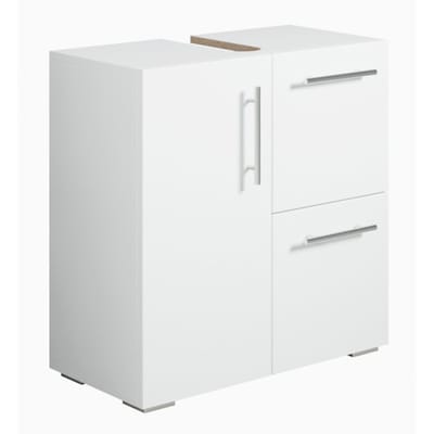 Badplaats Wastafelkast Mars 60 x 30 x 60 cm – Mat Wit – Badkamerkast – Staand Wastafelmeubel