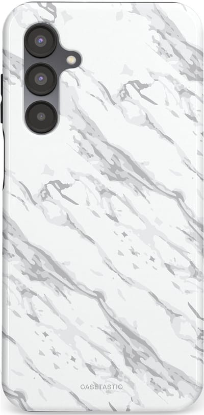 Casetastic hoesje geschikt voor Samsung Galaxy A16 - Dubbellaagse bescherming - Arctisch Marmer - Fashion Case - Wit Lichtgrijs
