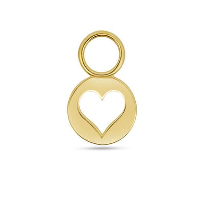 New Bling - 9NBG-O118 - 14K goud – Oorbelhanger - per stuk – Open Hart