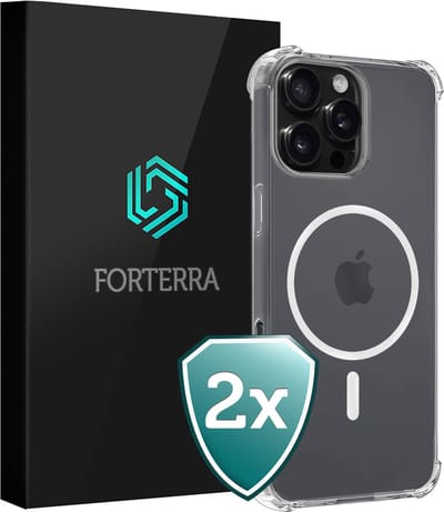 Hoesje 2 Stuks - Geschikt voor Apple iPhone 16 Pro - Magsafe Compatible - Sterk & Shockproof - Shock Proof Case - Back Cover - Telefoon Hoes - Transparant