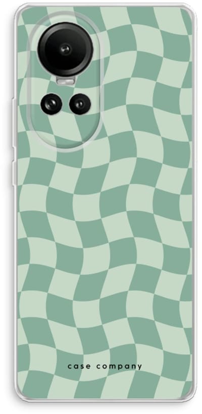 Case Company® - Hoesje geschikt voor Oppo Reno 10 hoesje - Grid Groen - Soft Cover Telefoonhoesje - Bescherming aan alle Kanten en Schermrand