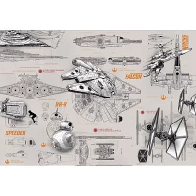 Fotobehang - Star Wars Blueprints 368x254cm - Papierbehang