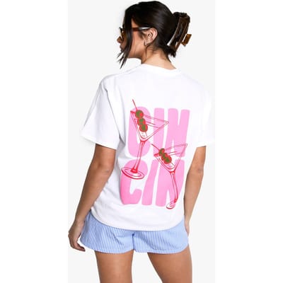 boohoo Dames Cin Cin Oversized T-shirt | Wit | Maat: Large