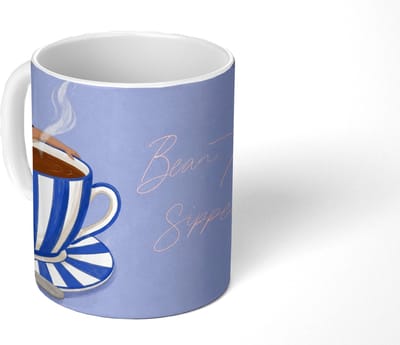 Mok - Koffiemok - Mok - Koffie - Vrouw - Paars - Mokken - 350 ML - Beker - Koffiemokken - Theemok