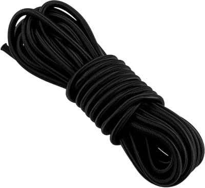Allecto - Rubberen Touw voor Aanhangerzeil - Expandertouw - Weerbestendig - Rond - Zwart - Zeil - Geschikt voor Aanhangers - Rubber - Roeruitrusting - 6 mm x 15 m
