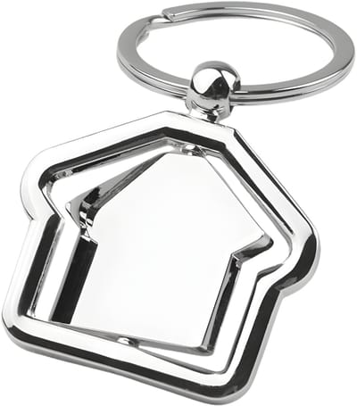 Ainy - Roteerbare Huis Sleutelhanger | Metalen Sleutelring | Housewarming Cadeau voor Nieuw Huis & Makelaar | Fidget toys spinner | Keychain Speelgoed Accessoire voor Sleutelbos, Rugzak of Auto