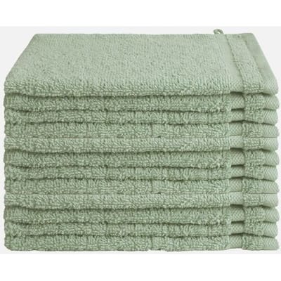 Byrklund Washand - Set van 12 - Hotelkwaliteit - 100% katoen (BCI) - 500 g/m² - 16x21 cm - Jade