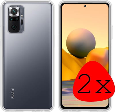 Hoesje 2 Stuks - Geschikt voor Xiaomi Redmi Note 10 Pro - Sterk & Shockproof - Case Siliconen - Back Cover - Telefoon Hoes - Transparant